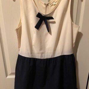 Navy and beige dress
